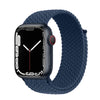 navy blue braided apple watch band with black color apple watch