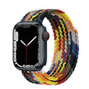 colorful, braided apple watch band with black apple watch 
