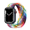 rainbow colored braided apple watch band with black apple watch 5/6/7/8/se
