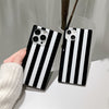 beetlejuice themed black and white iphone 14 pro max and iphone 13 square phone case