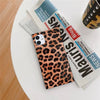 Brown Cheetah Spots - iPhone Square Case beside a news paper