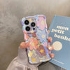 hand preview-iphone 14 pro max in colorful light color flower printed curved phone case
