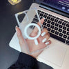 a girly hand hold Clear Magsafe - iPhone Square case with drop protection and phone camera protection for iphone 11/12/13/14 series