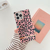 A girl holding Pink Leopard - iPhone Square Case in her hand