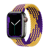 black color apple watch 5/6/7/8 with yellow-purple braided apple watch band