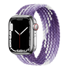 Black color apple watch with purple-white gradient colored apple watch band